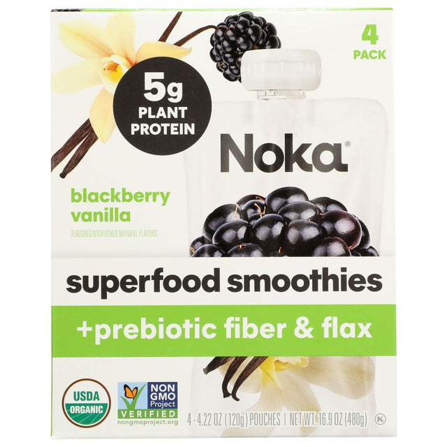 NOKA: Blackberry Vanilla Superfood Smoothie Prebiotic Fiber 4Pk, 16.9 oz - #tag1# - #tag2#