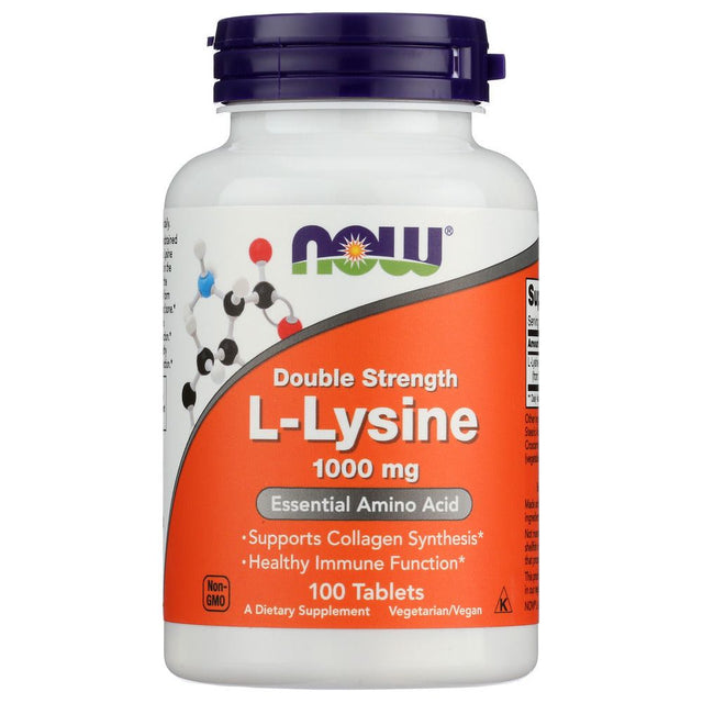 NOW: L-Lysine Double Strength 1000 mg, 100 tb - #tag1# - #tag2#