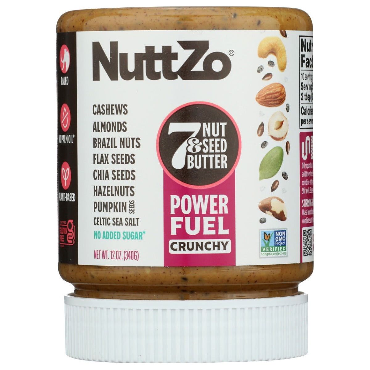 NUTTZO: Natural Paleo Power Fuel Crunchy, 12 oz - Sunshine Co Op. - #tag1# - #tag2# - #tag3# - #tag4#