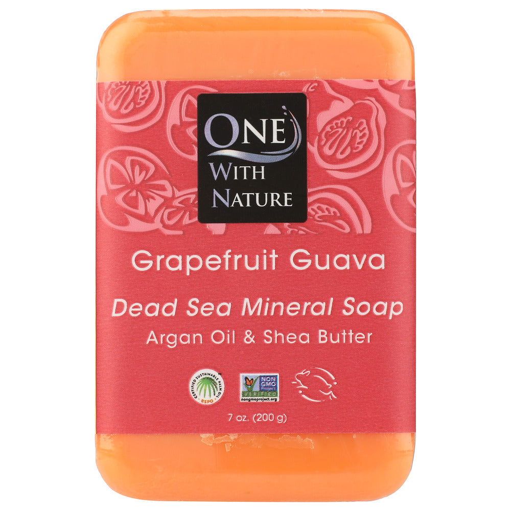 ONE WITH NATURE: Dead Sea Minerals Soap Bar Grapefruit Guava, 7 oz - Sunshine Co Op. - #tag1# - #tag2# - #tag3# - #tag4#