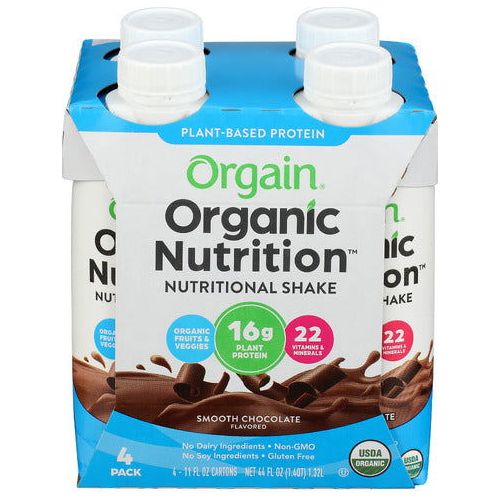 ORGAIN Organic Plant-Based Protein Shake, Smooth Chocolate, 11 Fl Oz X 4PK - Sunshine Co Op. - #tag1# - #tag2# - #tag3# - #tag4#