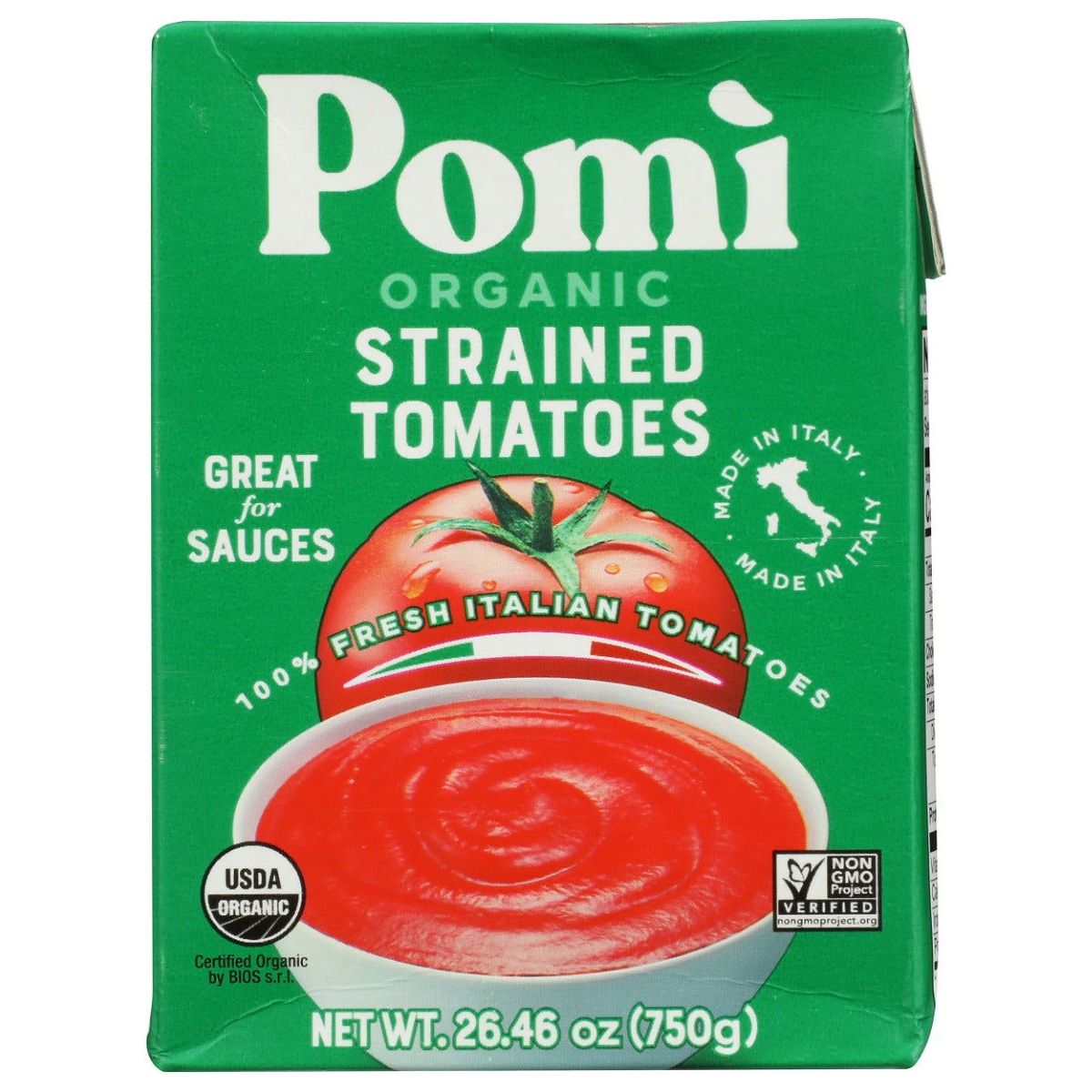 POMI: Organic Strained Tomatoes, 26.46 oz - Sunshine Co Op. - #tag1# - #tag2# - #tag3# - #tag4#