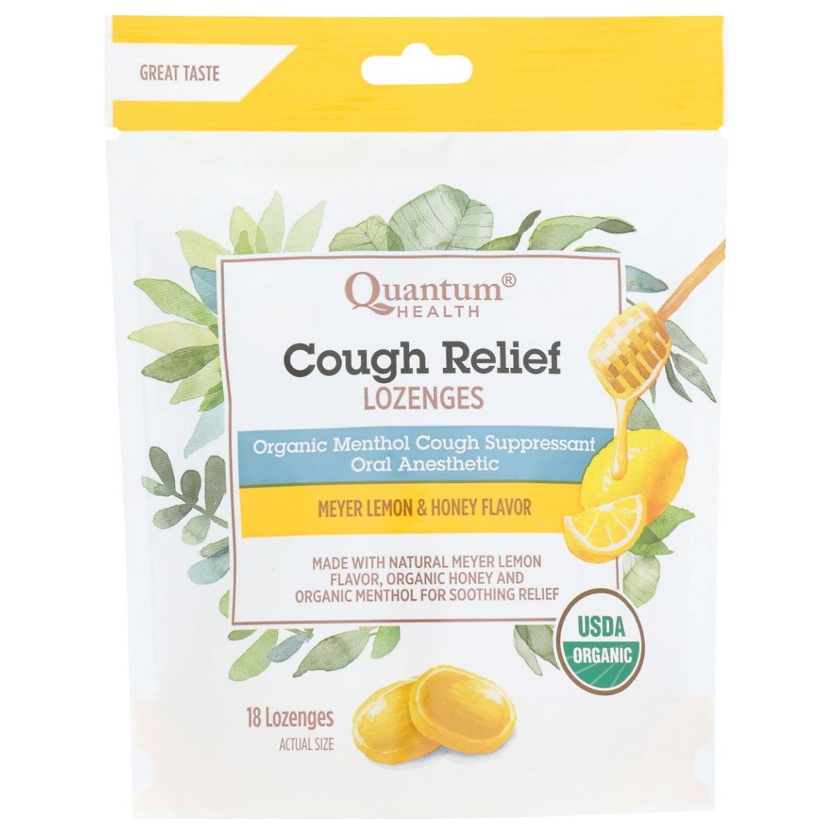QUANTUM: Lozenges Cough Relief Lemon and Honey Organic, 18 ea - Sunshine Co Op. - #tag1# - #tag2# - #tag3# - #tag4#