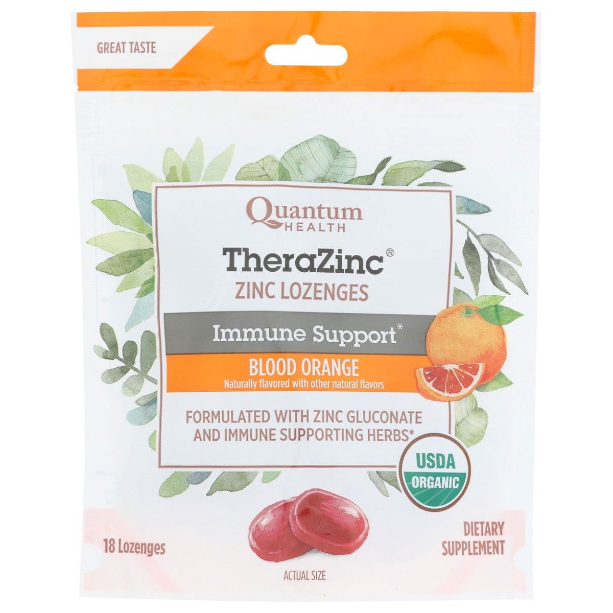 QUANTUM: TheraZinc Blood Orange Lozenges, 18 ea - Sunshine Co Op. - #tag1# - #tag2# - #tag3# - #tag4#