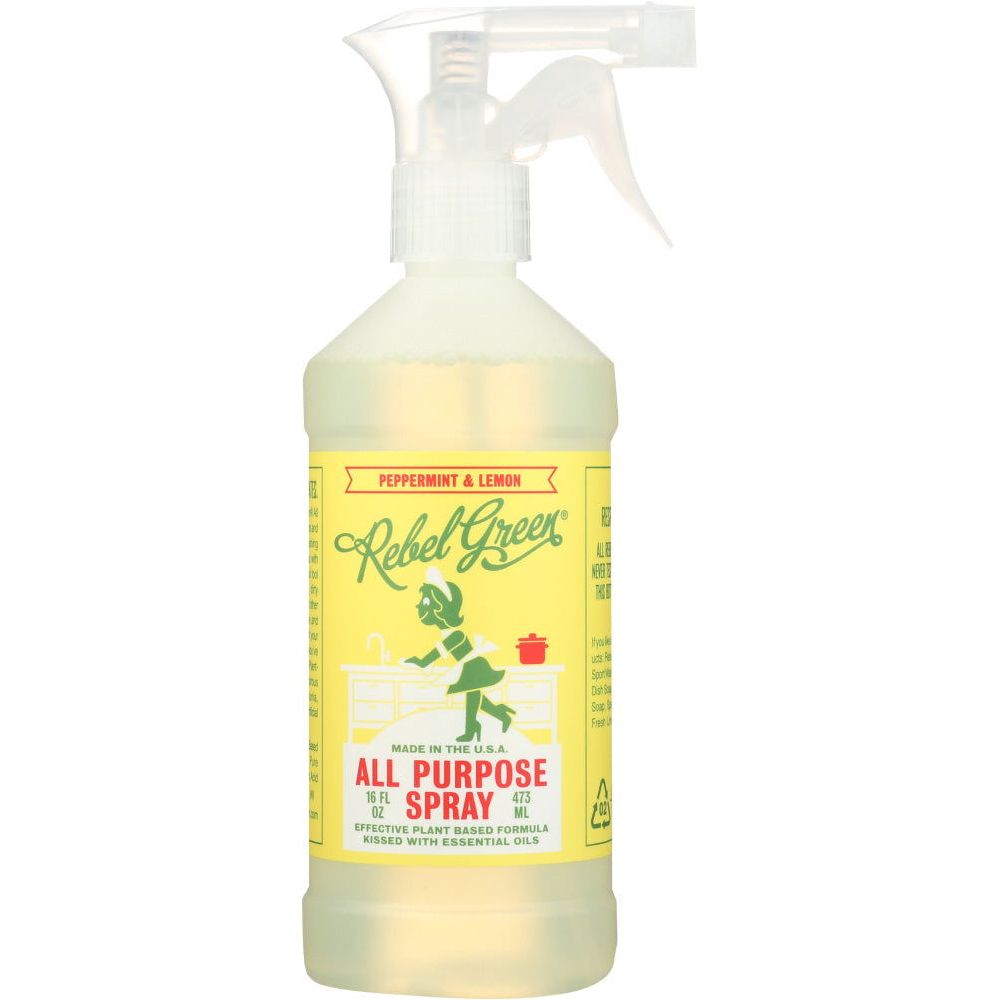 REBEL GREEN: Spray All Purpose Peppermint Lemon, 16 oz - Sunshine Co Op. - #tag1# - #tag2# - #tag3# - #tag4#