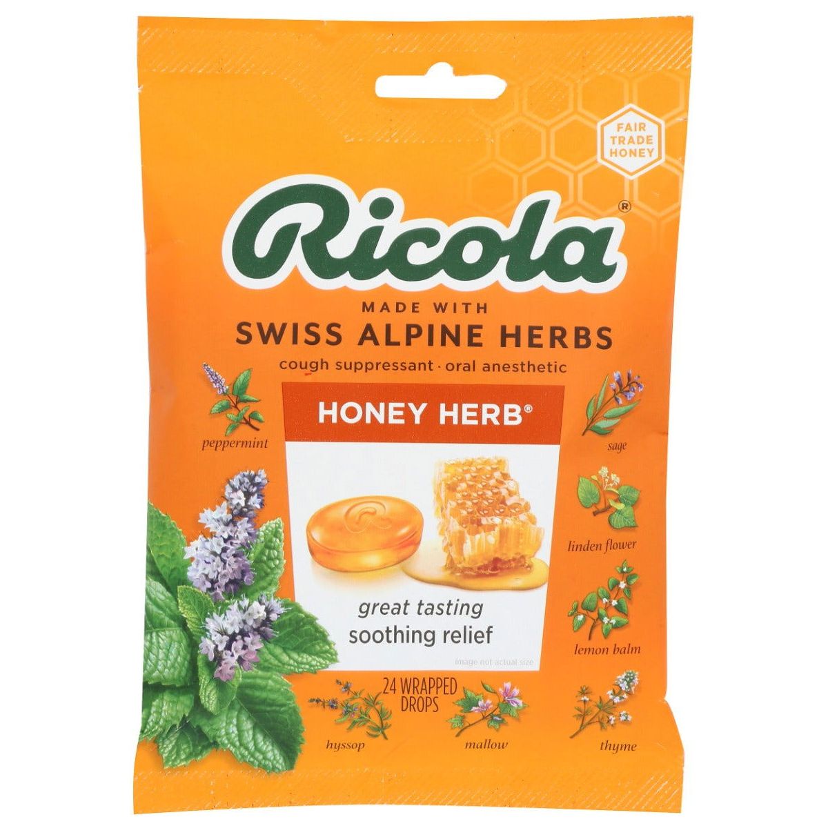 RICOLA: Honey Herb Drops of Sweet Soothing Relief, 24 pc - Sunshine Co Op. - #tag1# - #tag2# - #tag3# - #tag4#