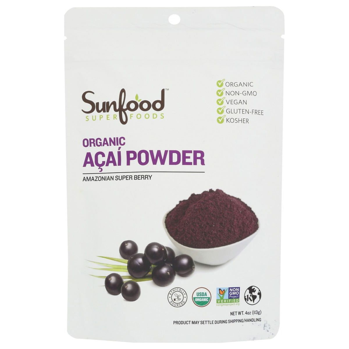 SUNFOOD SUPERFOODS: Acai Powder Organic, 4 oz - Sunshine Co Op. - #tag1# - #tag2# - #tag3# - #tag4#