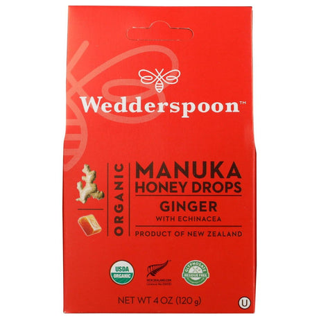 WEDDERSPOON: Organic Manuka Honey Drops Ginger, 4 oz - Sunshine Co Op. - #tag1# - #tag2# - #tag3# - #tag4#