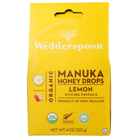 WEDDERSPOON: Organic Manuka Honey Drops Lemon, 4 oz - Sunshine Co Op. - #tag1# - #tag2# - #tag3# - #tag4#