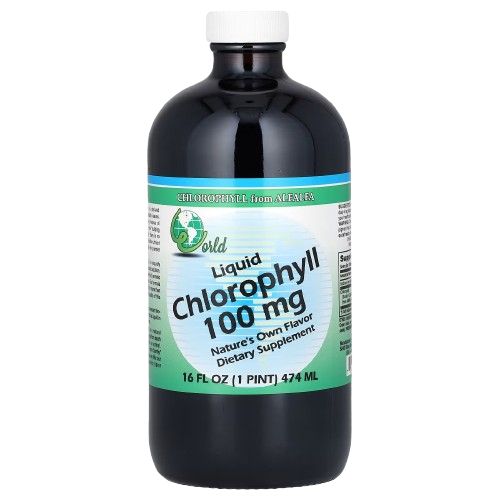 WORLD ORGANIC: Liquid Chlorophyll 100mg, 16 oz - Sunshine Co Op. - #tag1# - #tag2# - #tag3# - #tag4#