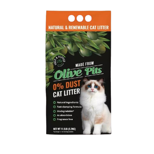 PACO AND PEPPER: Olive Pit Cat Litter, 11.5 lb