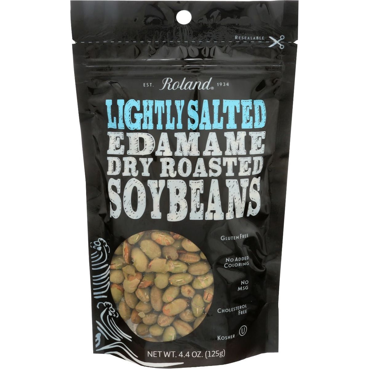 ROLAND: Lightly Salted Dry Roasted Edamame Soybeans, 4.4 oz