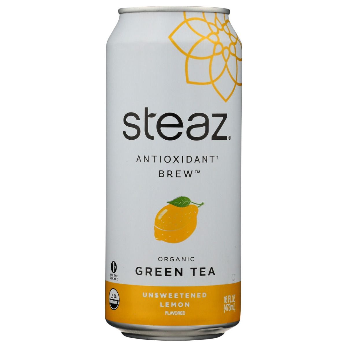 STEAZ: Unsweetened Lemon Green Tea, 16 fo