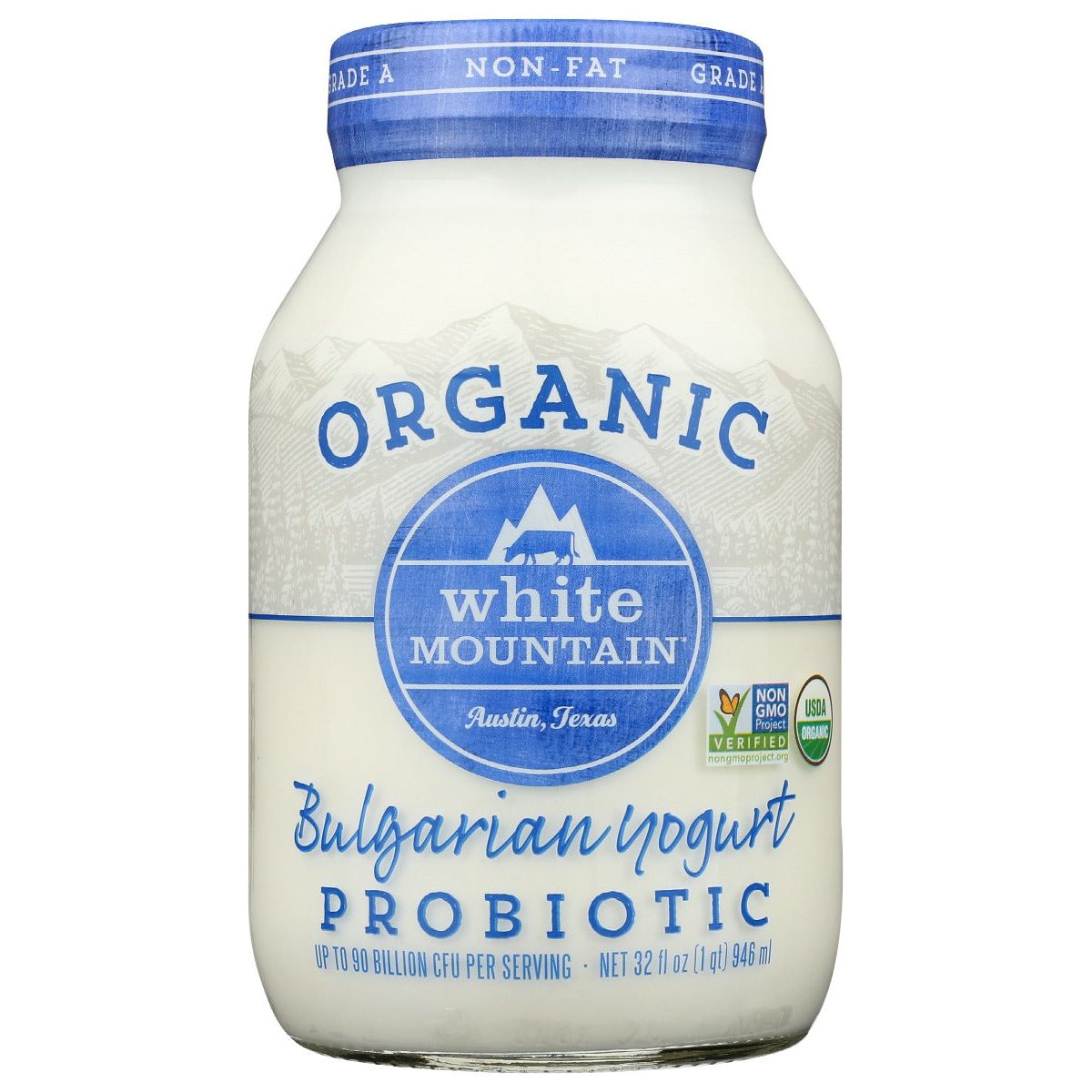 WHITE MOUNTAIN: Nonfat Yogurt Bulgarian Probiotic, 32 oz