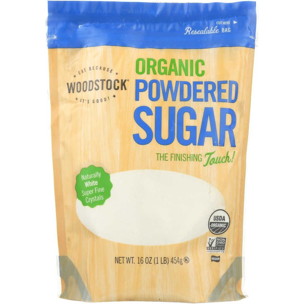 WOODSTOCK: Sugar Powdered Organic, 16 oz
