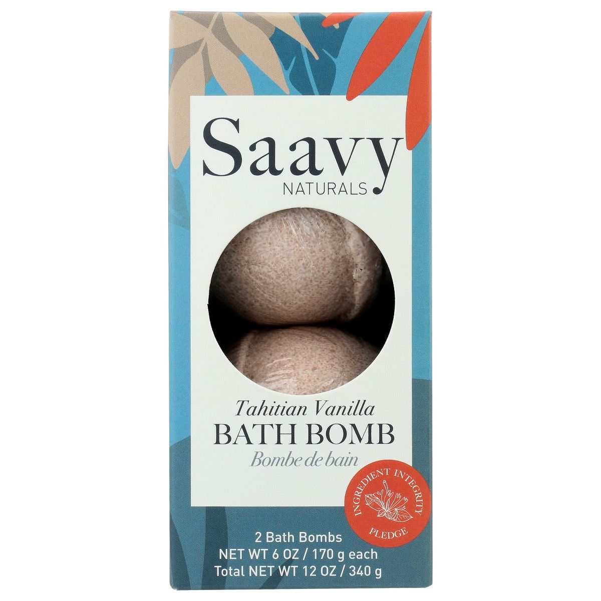 SAAVY NATURALS: Bath Bomb Tahitian Vanilla, 12 oz