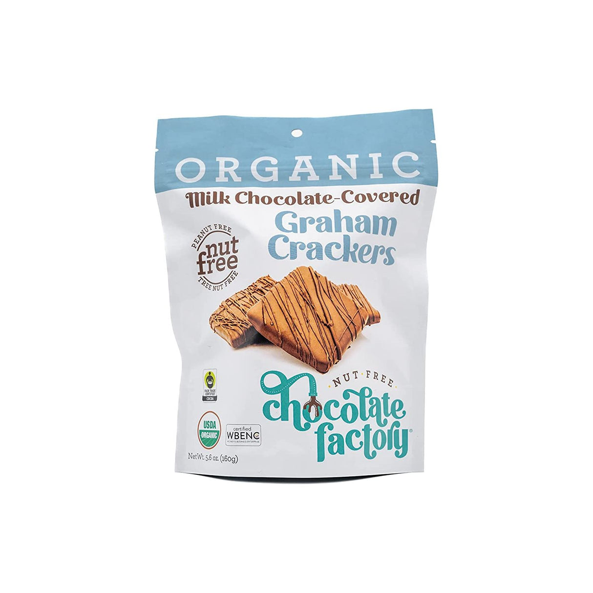 NUT FREE CHOCALATE FACTOR: Organic Milk Chocolate Covered Graham Crackers, 5.6 OZ