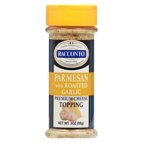 RACCONTO: Parmesan With Roasted Garlic Cheese Topping, 3 oz