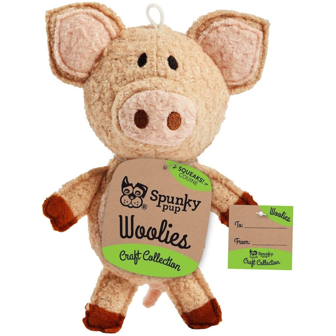 SPUNKY PUP: Woolies Dog Toy Pig, 1 ea