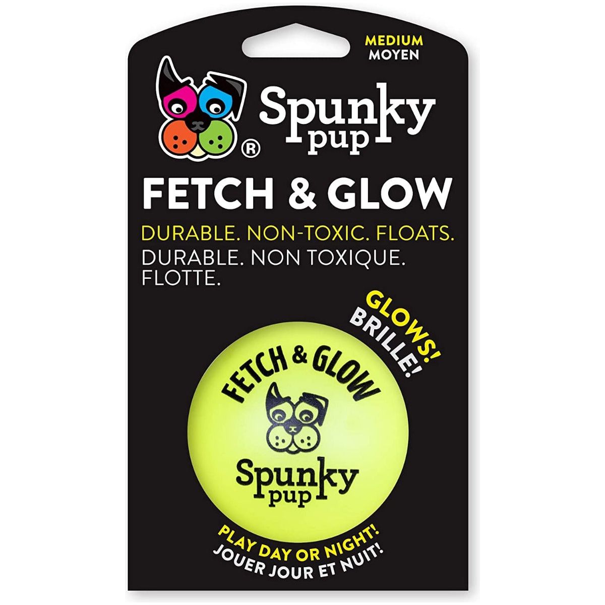 SPUNKY PUP: Medium Fetch & Glow Ball Dog Toy, 1 ea