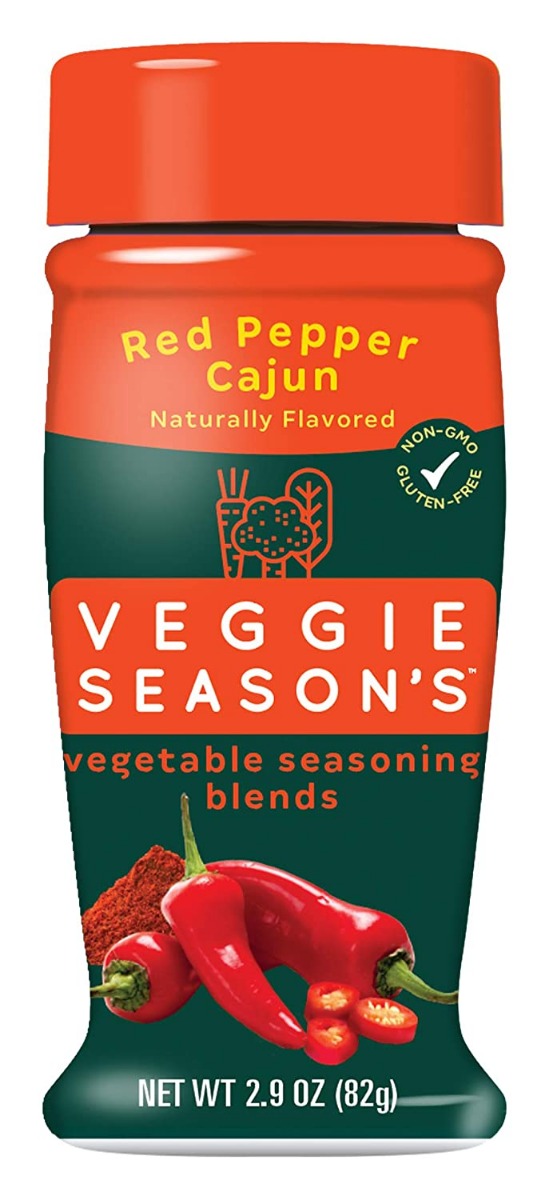 VEGGIE SEASONS: Red Pepper Cajun Vegetable Seasoning Blends, 2.9 oz