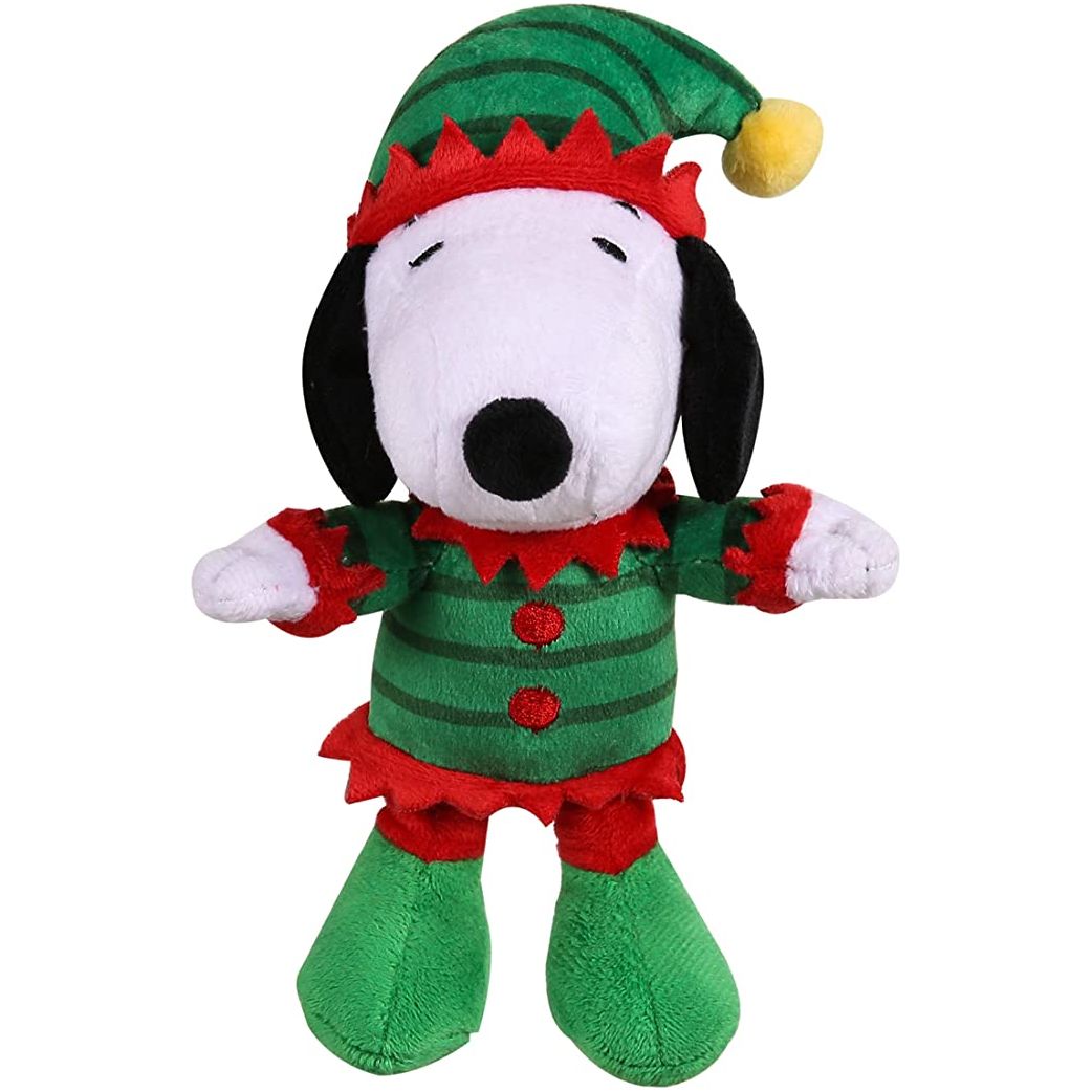 PEANUTS HOLIDAY: Holiday Snoopy Elf Plush Dog Toy with Squeaker, 1 ea