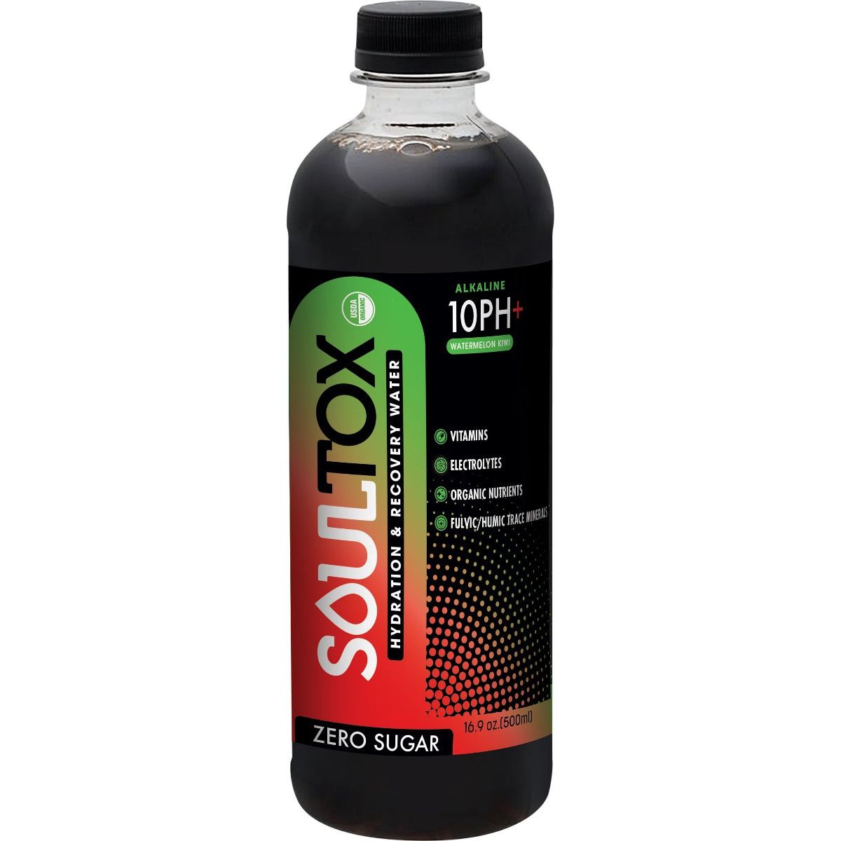 SOULTOX: Watermelon Kiwi Alkaline Water, 16.9 fo