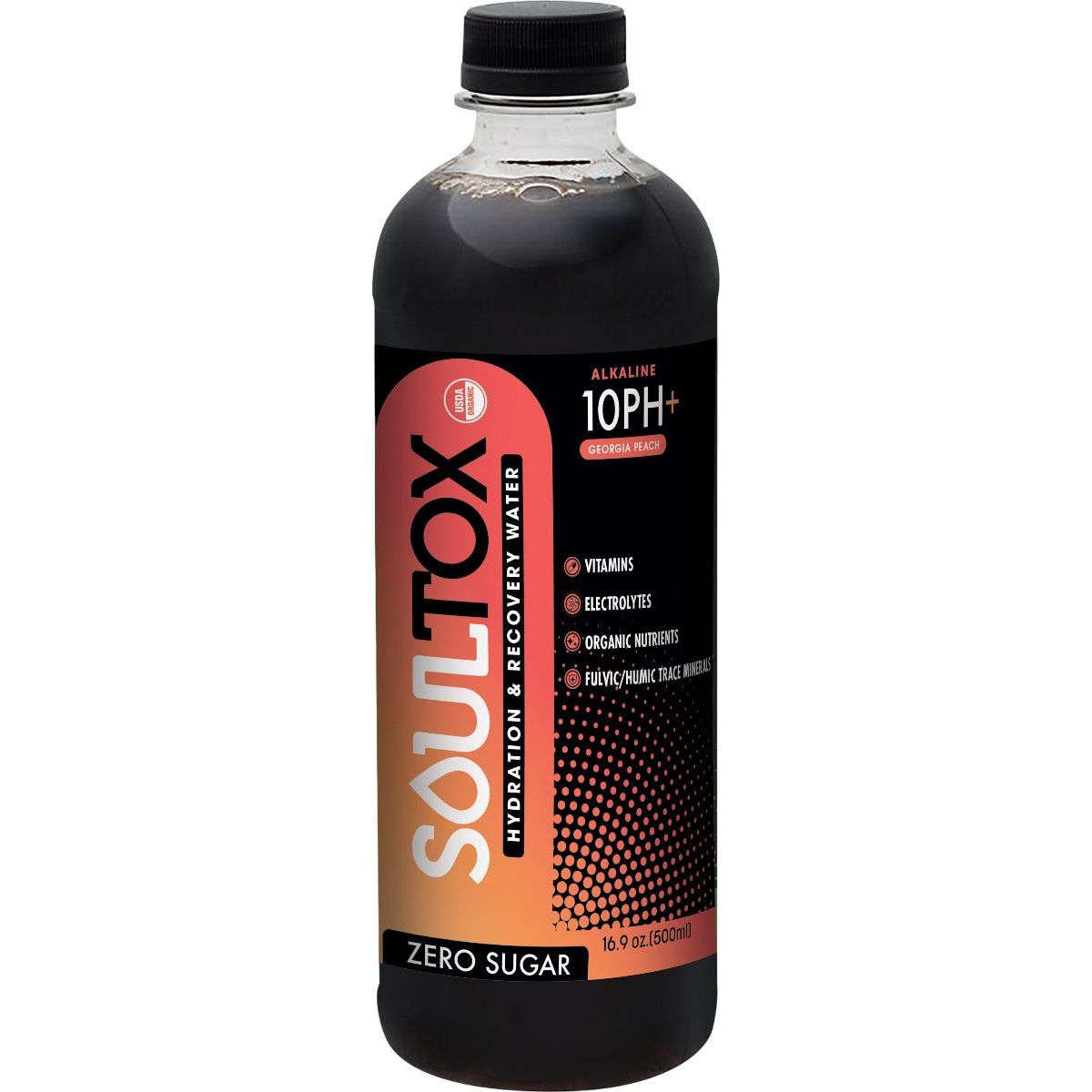 SOULTOX: Georgia Peach Alkaline Water, 16.9 oz