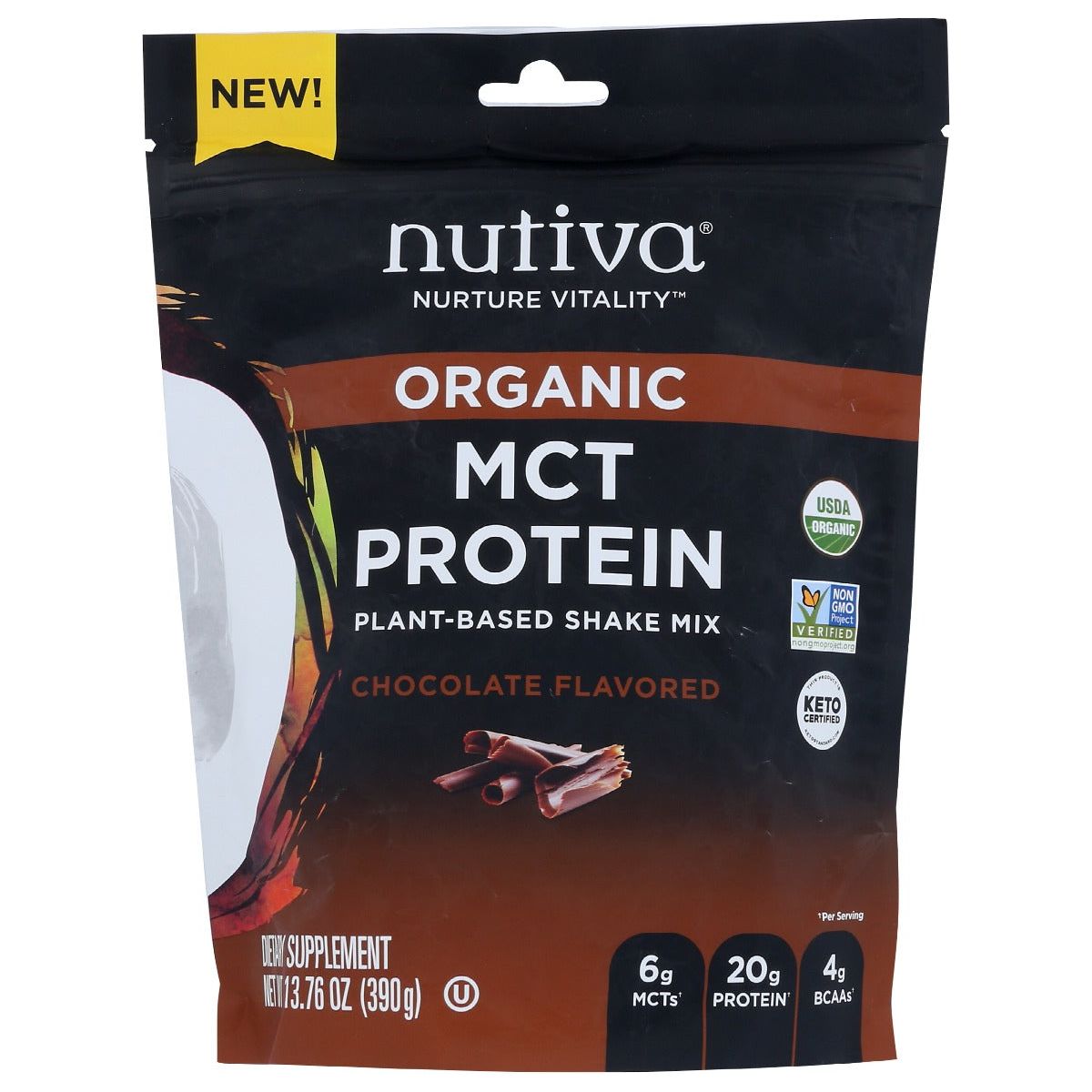 NUTIVA: Mct Plant Prtn Pwdr Choc, 13.76 oz