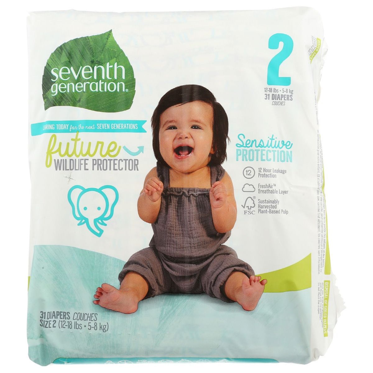 SEVENTH GENERATION: Diaper Small Stg2, 31 pc
