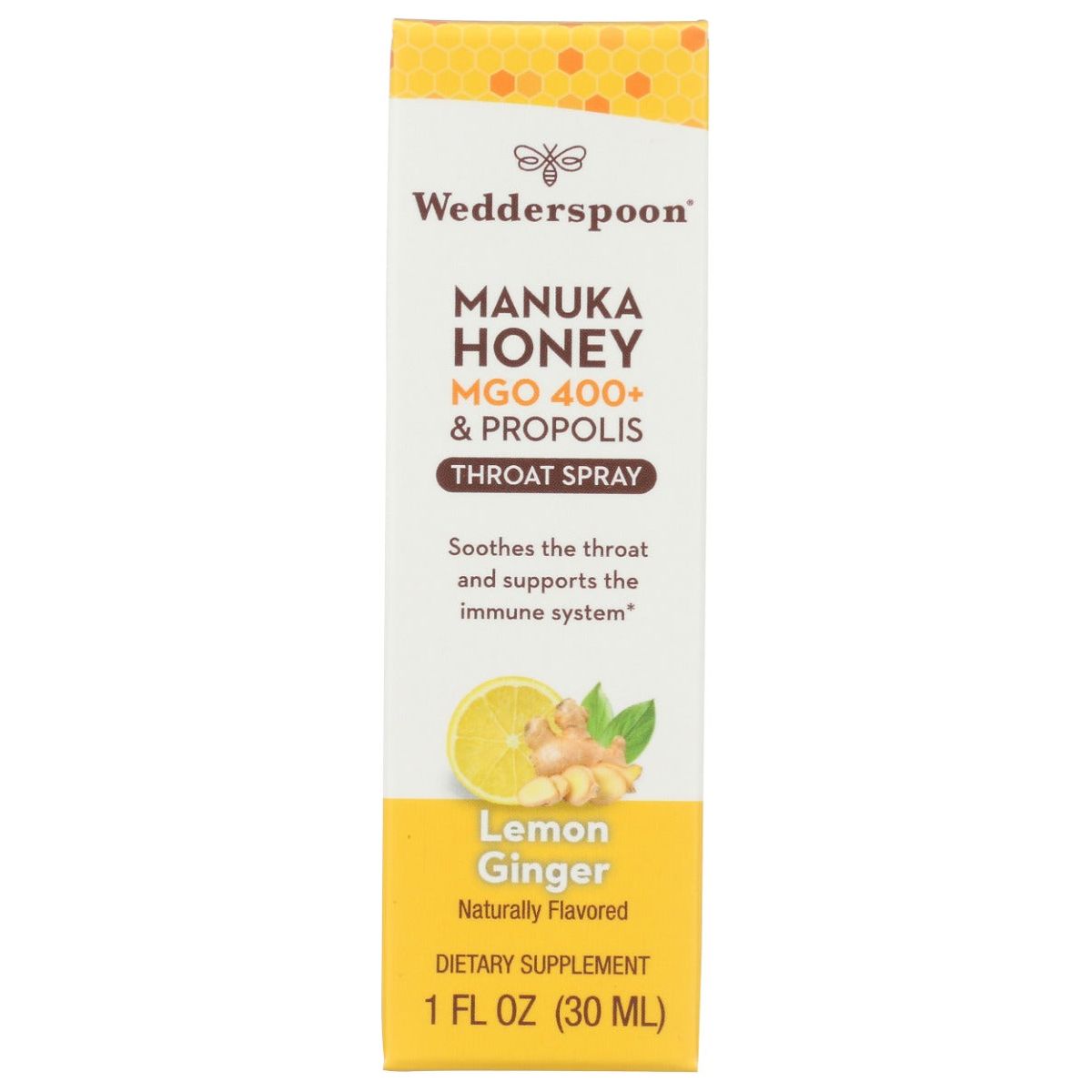 WEDDERSPOON: Propolis and Manuka Honey Throat Spray Lemon and Ginger, 1 fo