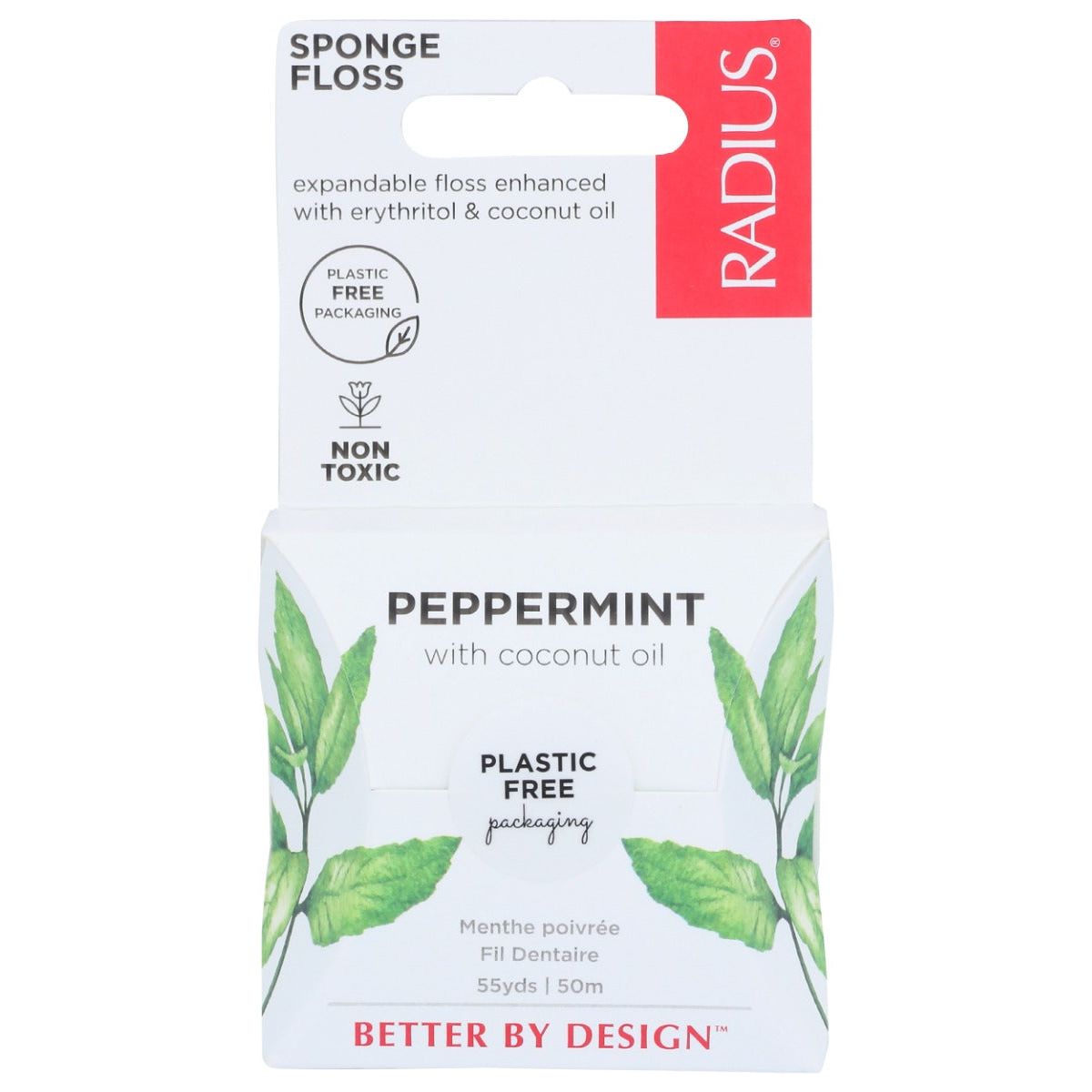 RADIUS: Vegan Sponge Floss Peppermint, 1 ea