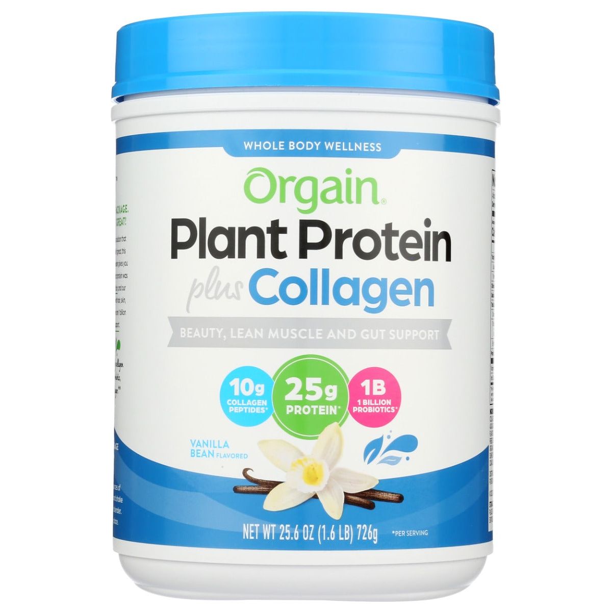 ORGAIN: Plant Protein Plus Collagen Vanilla, 25.6 oz