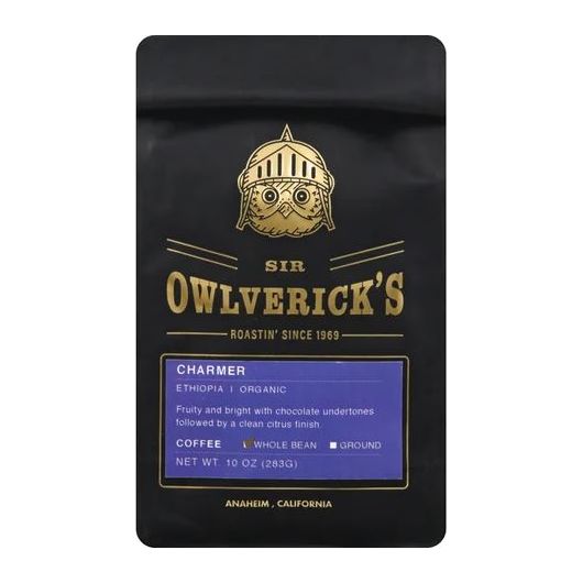 SIR OWLVERICK: Coffee Charmer Ethiopia Whole Bean Organic, 10 oz