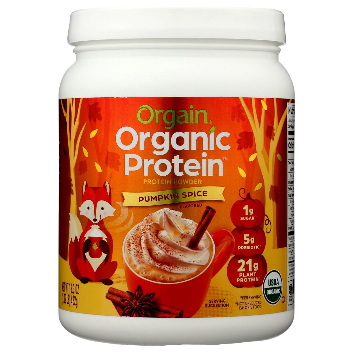 ORGAIN: Organic Protein Powder Pumpkin Spice, 1.02 lb
