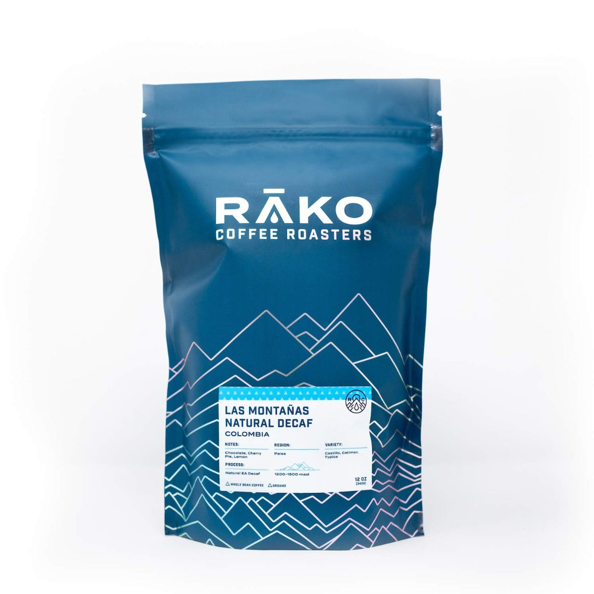 RAKO: Las Montanas Natural Decaf Coffee, 12 oz