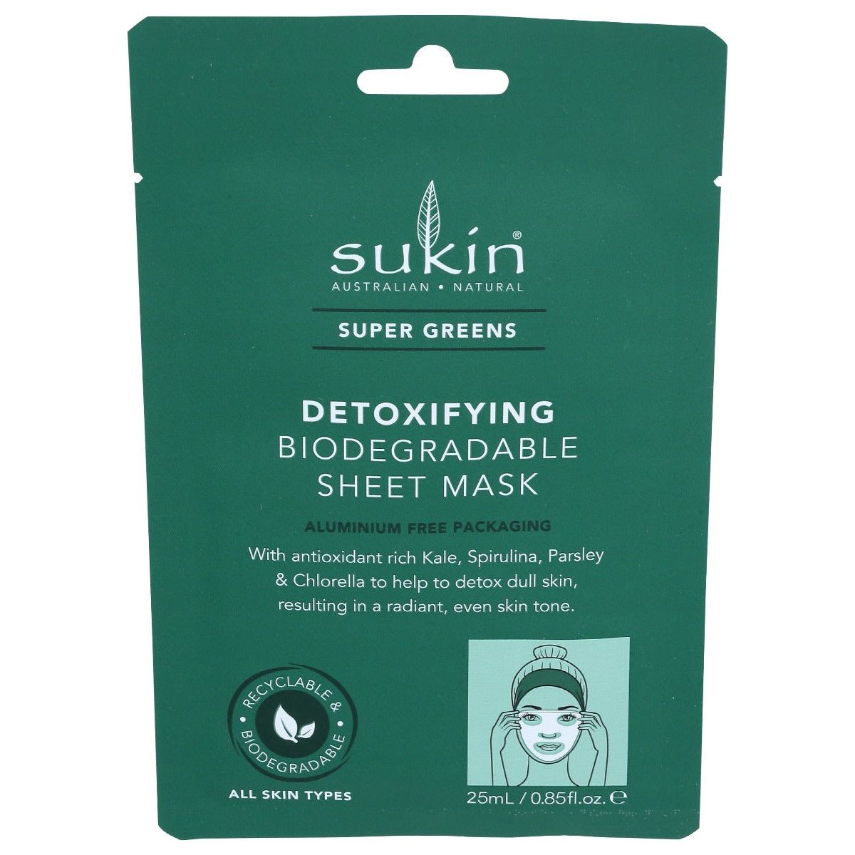 SUKIN: Detoxifying Biodegradable Sheet Mask, 0.85 fo