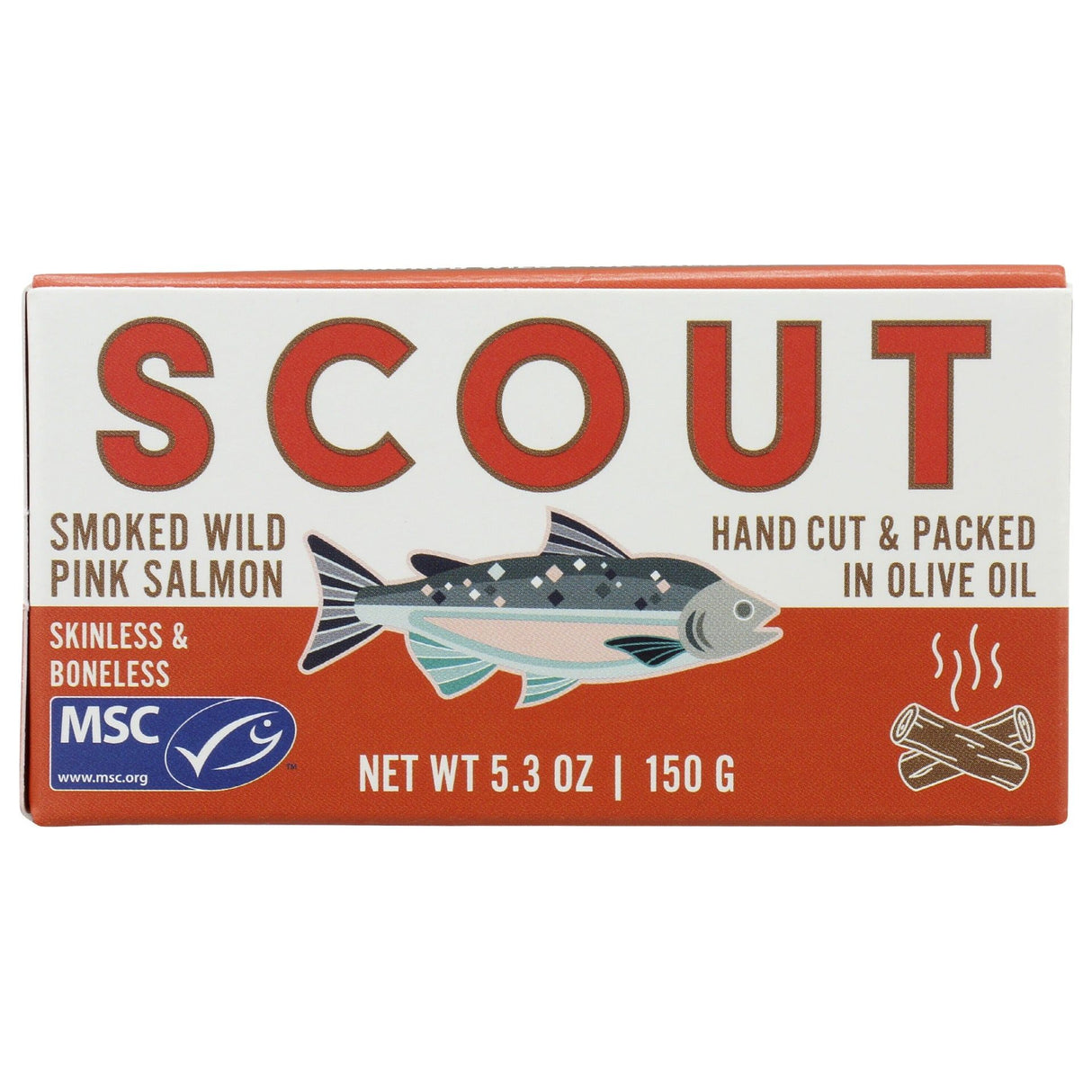SCOUT: Smoked Wild Pink Salmon, 5.3 oz
