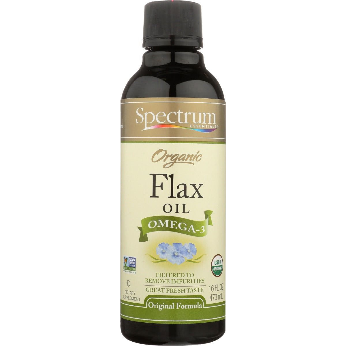 SPECTRUM ESSENTIAL: Organic Flax Oil Omega 3, 16 oz