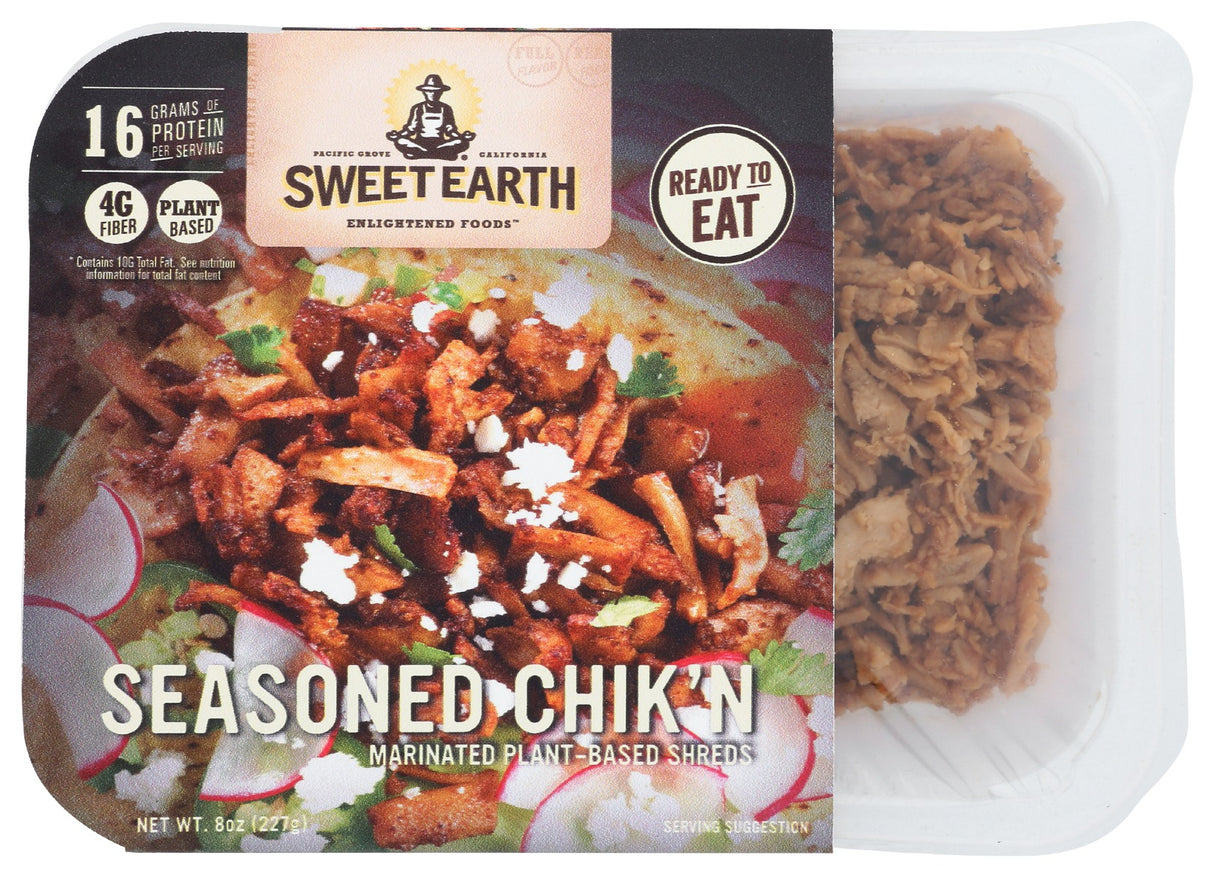SWEET EARTH: Seasoned Chicken Shreds, 8 oz