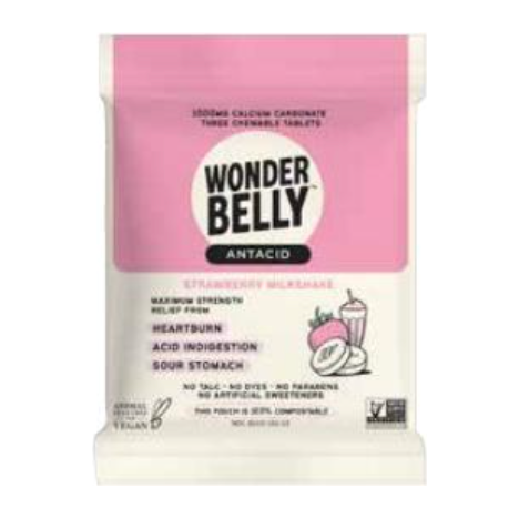 WONDERBELLY: Antacid Strawberry Pkt, 3 pc