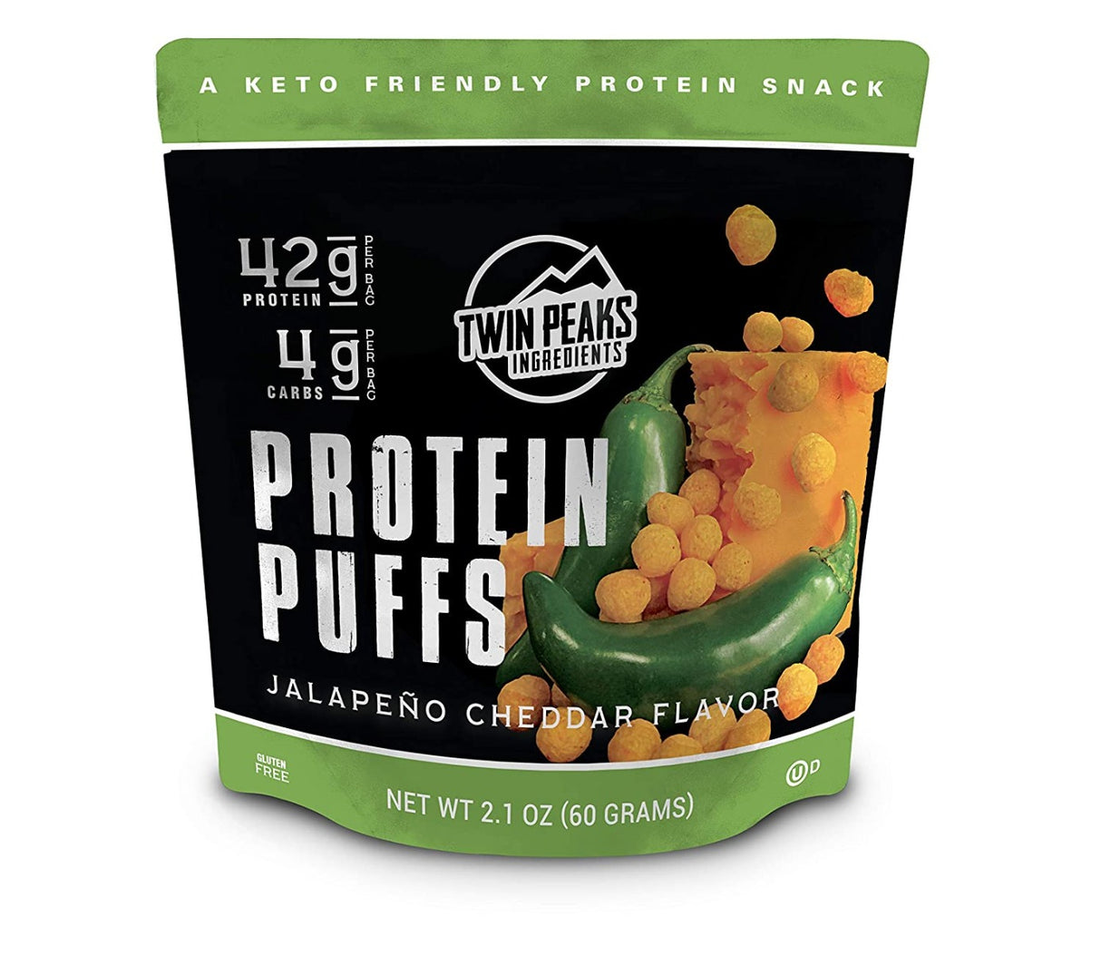 TWIN PEAKS INGREDIENTS: Puff Protein Jalapeno Cheddar, 2.1 oz