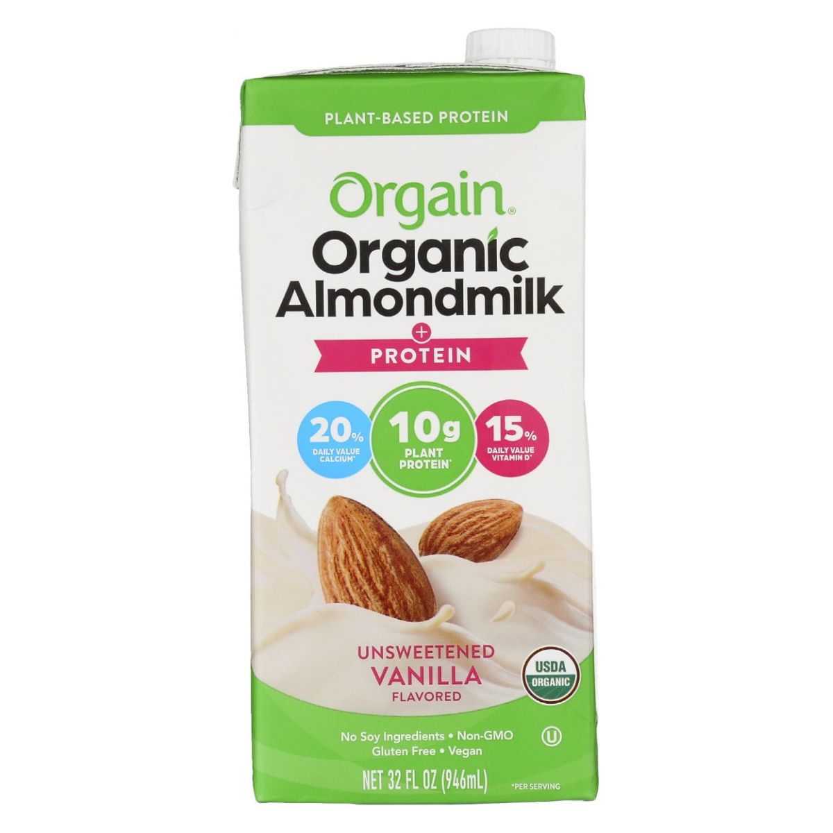 ORGAIN: Organic Protein Almond Milk Unsweetened Vanilla, 32 fo