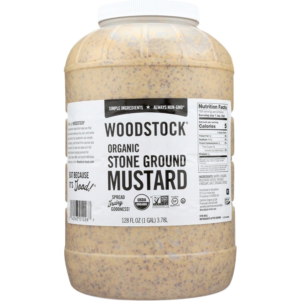 WOODSTOCK: Organic Stoneground Mustard, 1 ga