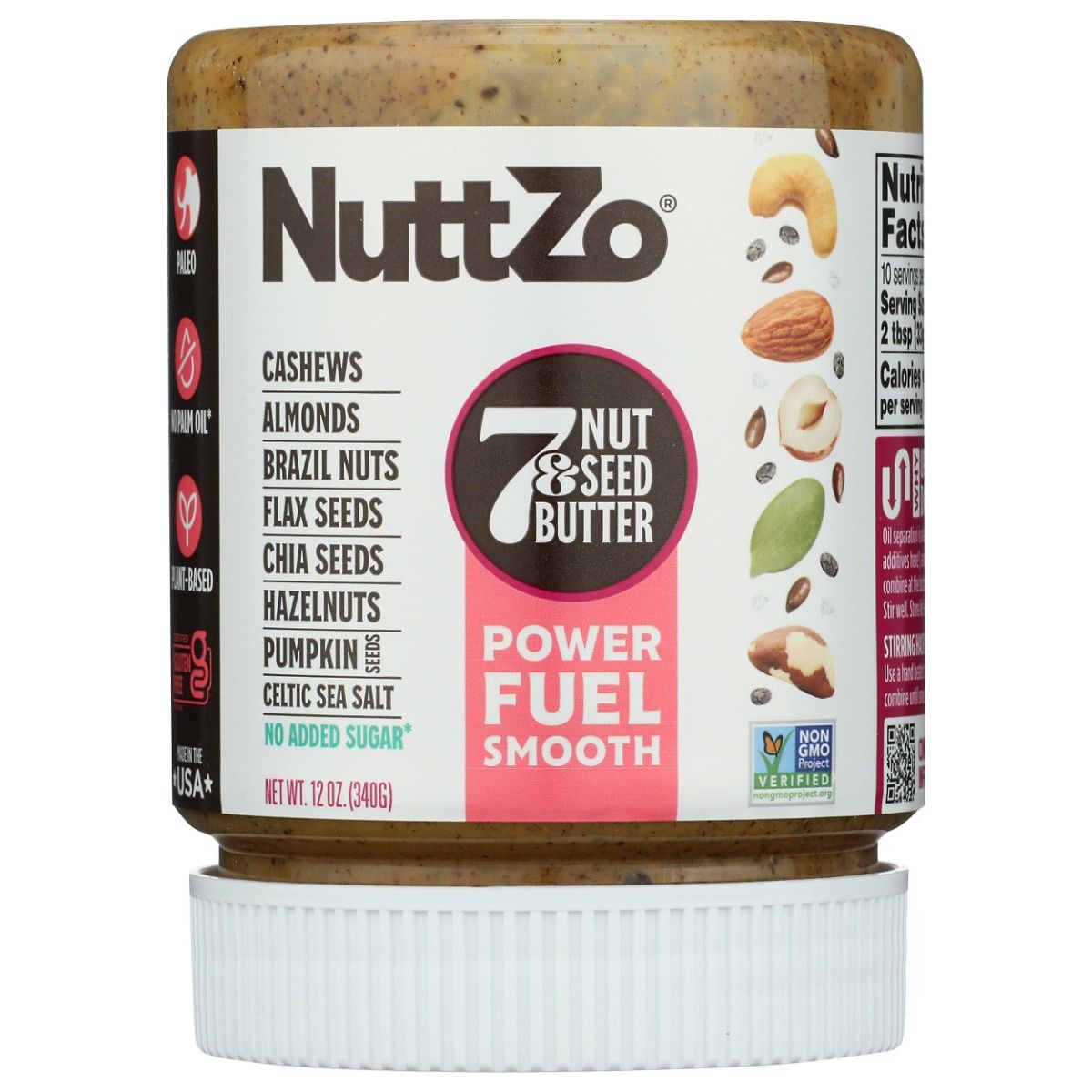 NUTTZO: Natural Paleo Power Fuel Smooth Nut Butter, 12 oz