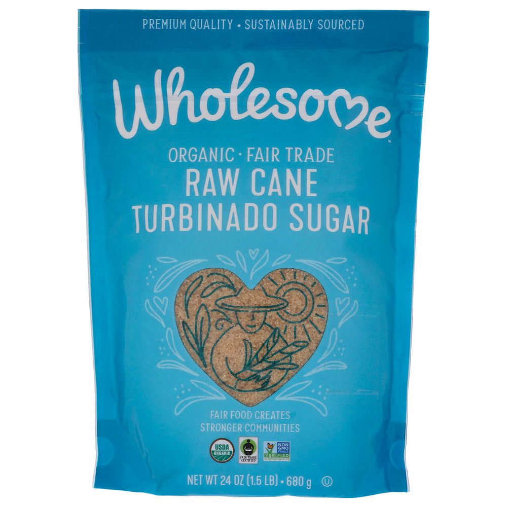 WHOLESOME SWEETENERS: Organic Turbinado Raw Cane Sugar, 24 oz