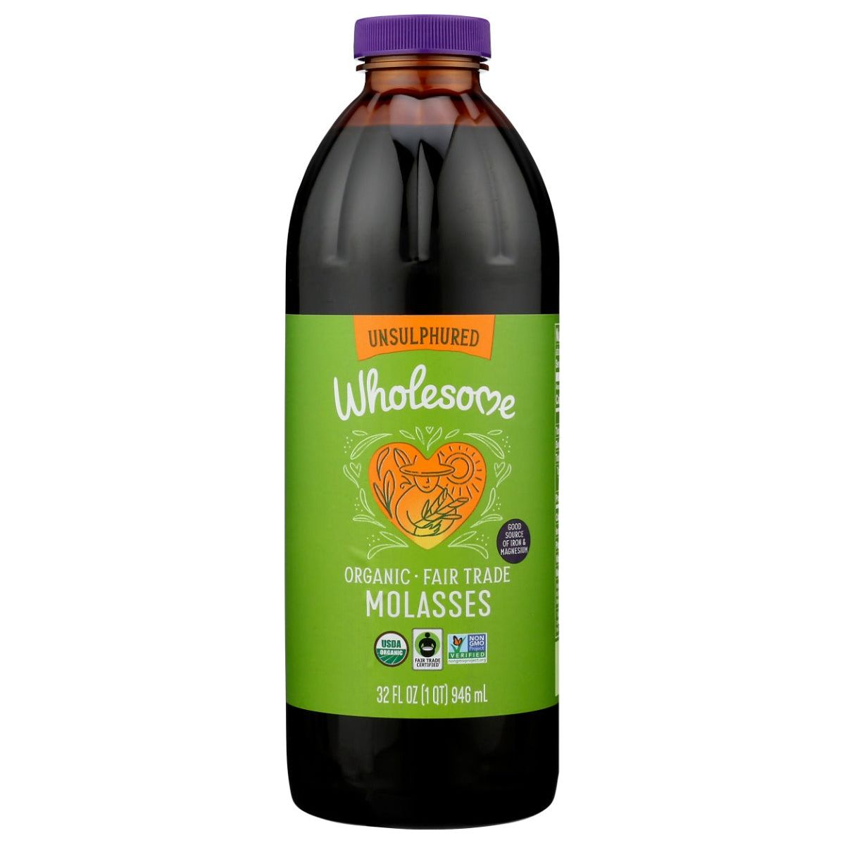 WHOLESOME SWEETENERS: Organic Molasses Unsulphured, 32 oz