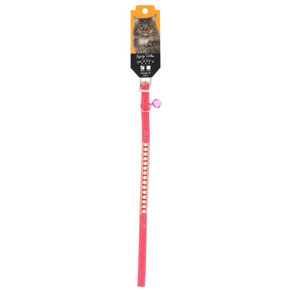 SCOTT PET: Cat Collar Hot Pink With Jewels, 1 ea