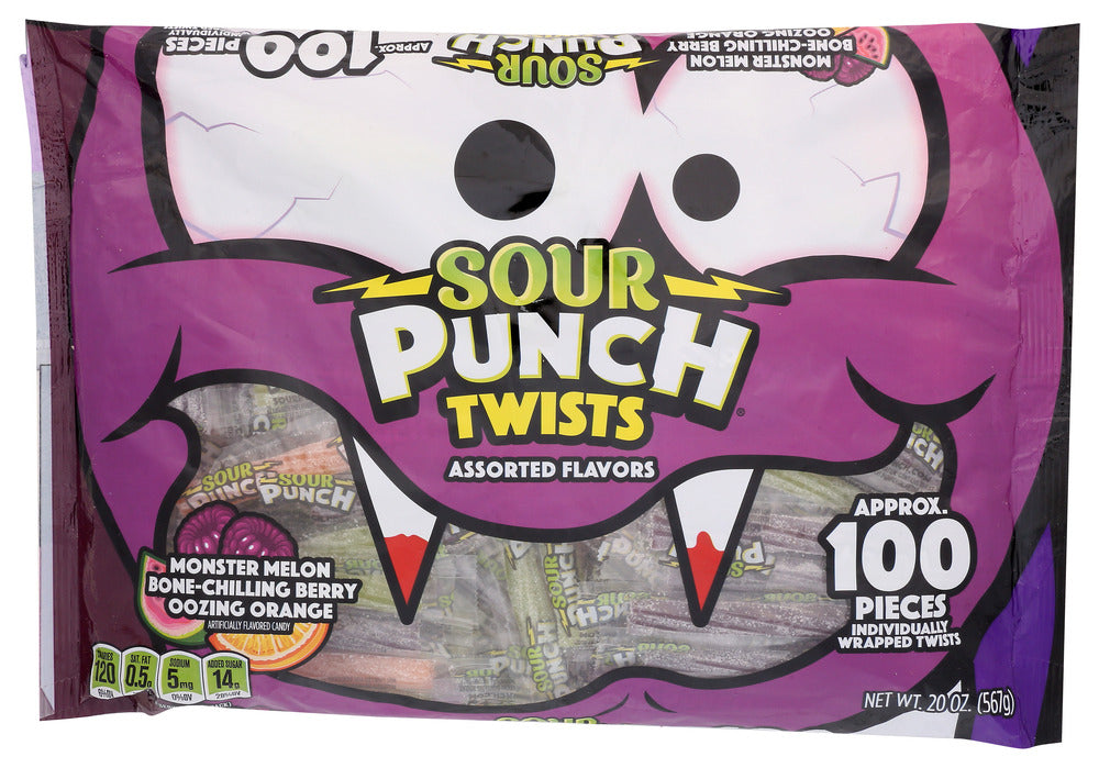 SOUR PUNCH: Sour Punch Twists Assorted Flavor, 20 oz