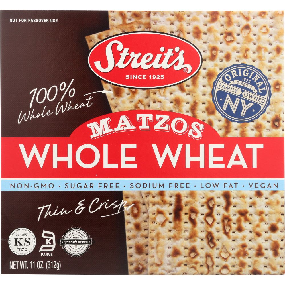 STREITS: Matzos Whole Wheat, 11 oz